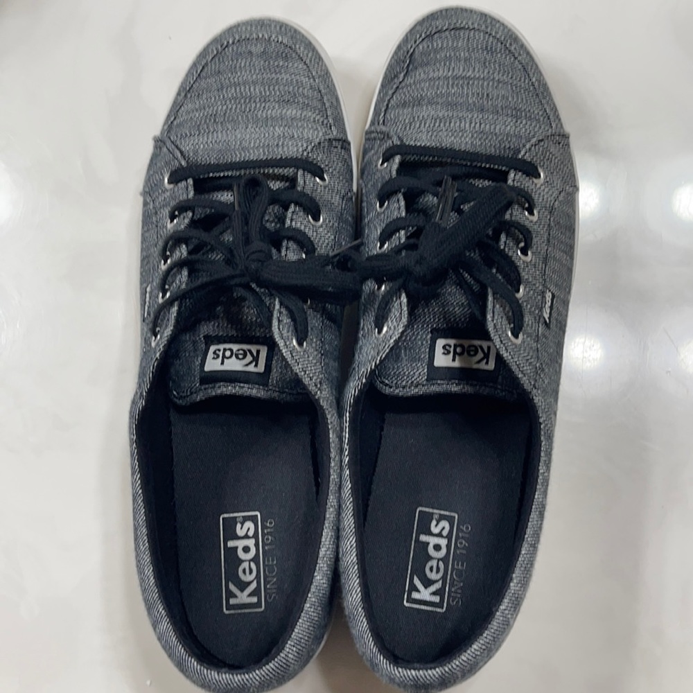 Keds Tour Denim Twill Black Lace up Sneakers GUC